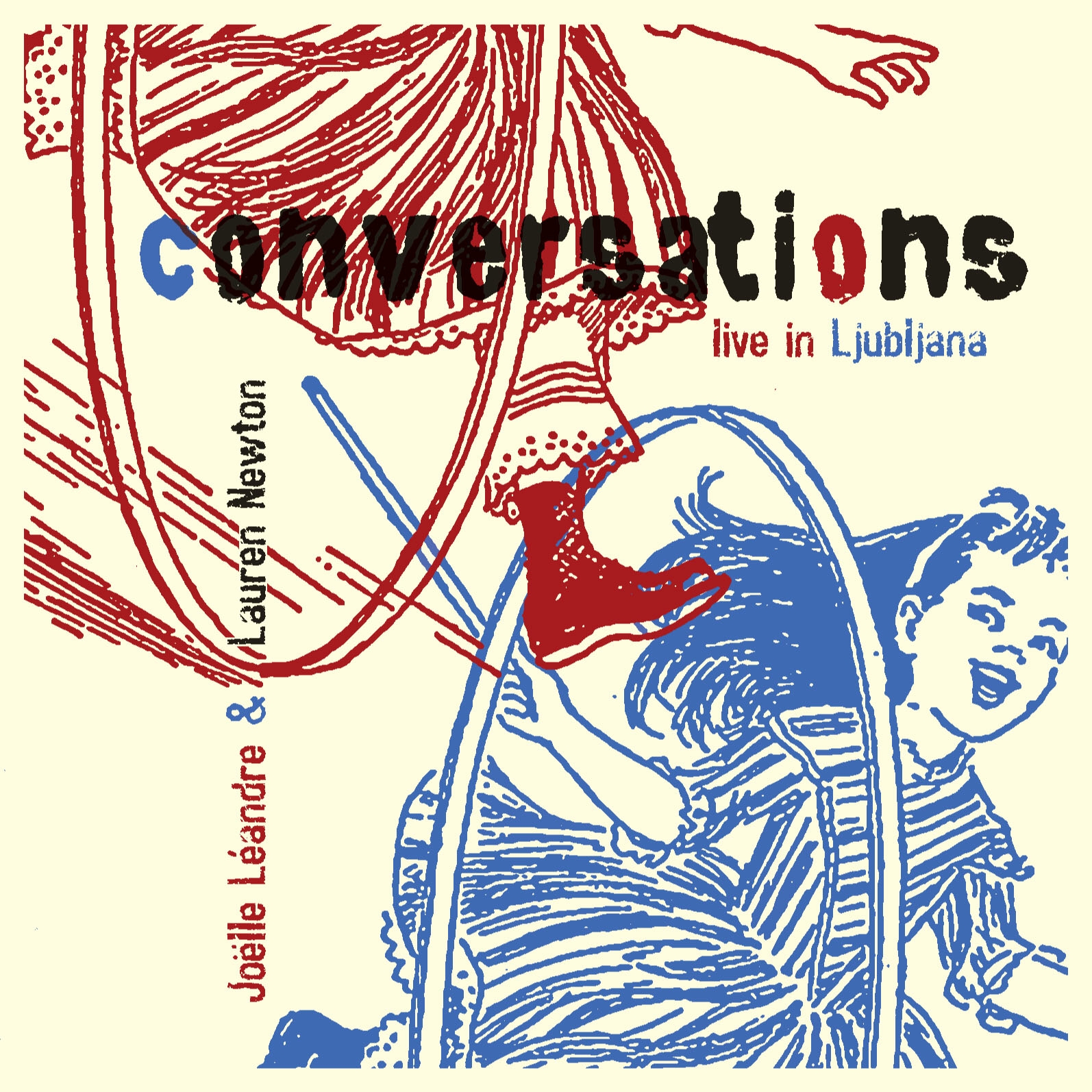 Joëlle Léandre, Lauren Newton – Conversations live in Ljubljana album cover (Not Two Records)